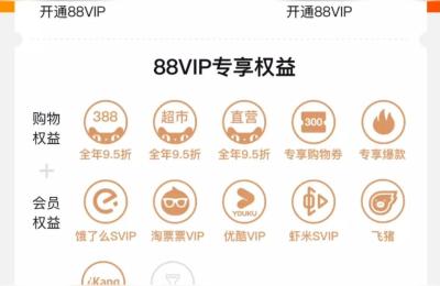 淘宝vip玩法,淘宝88vip是一年还是一月