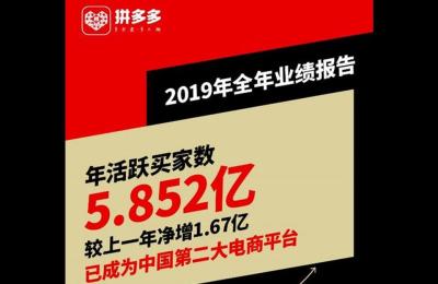 叮当会拼多多百度云,拼多多2019年年报成交额破万亿
