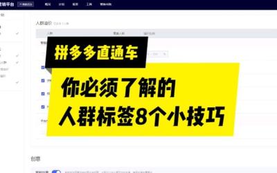淘宝直通车人群标签使用,怎么做好直通车的标准推广