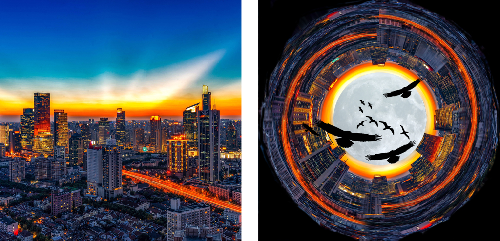 PS打造玄幻黑洞星空城市